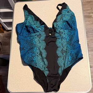 Swimsuits For All Black and Blue One-Piece